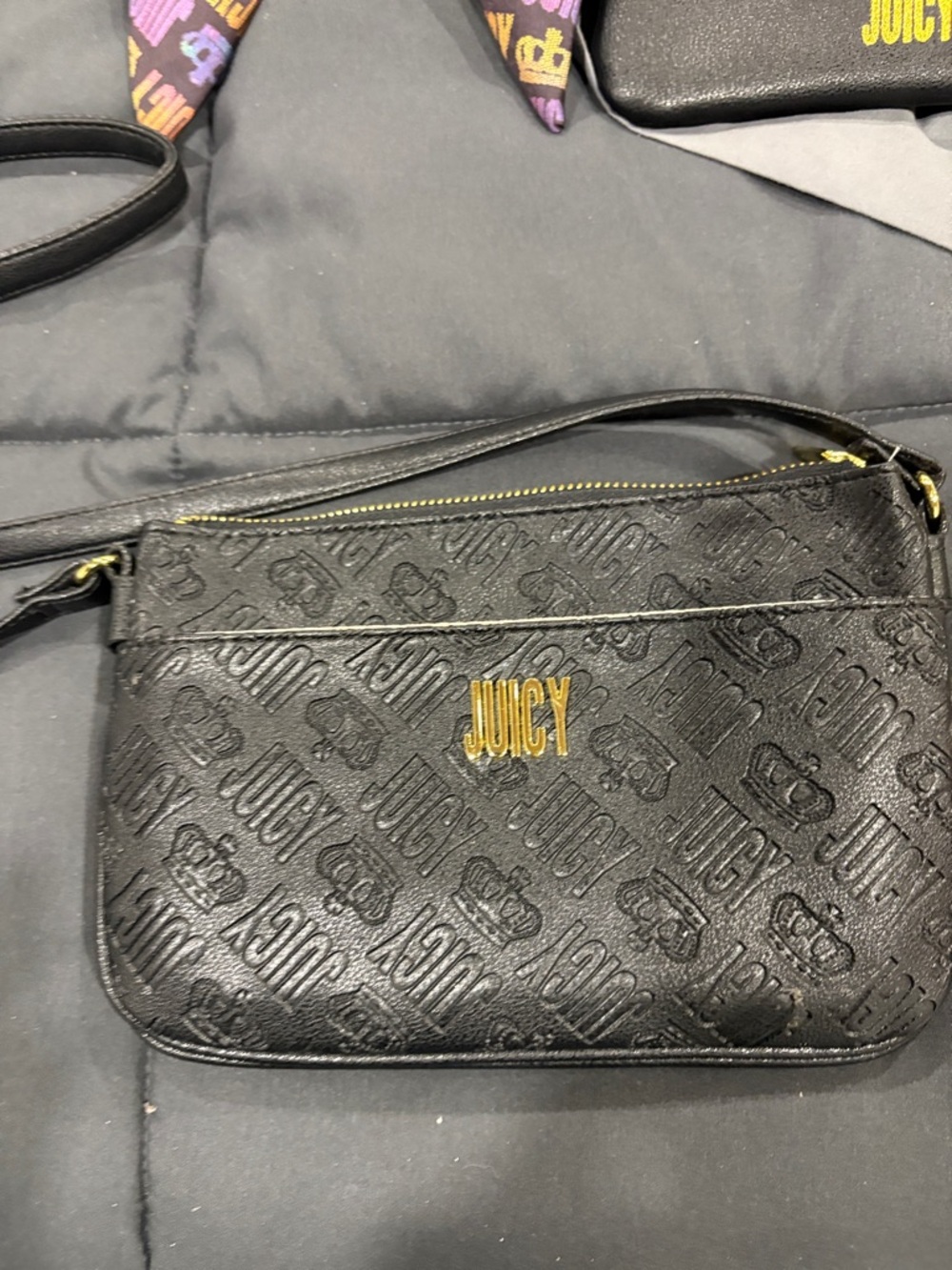 Juicy Couture Black Crossbody with Gold Logo Hardware